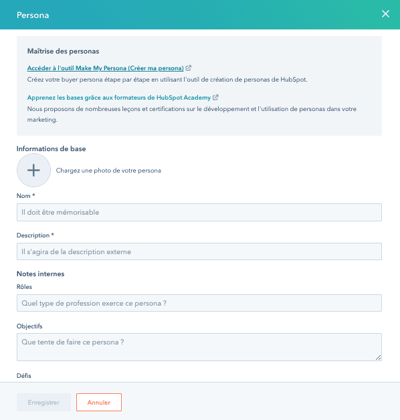 étape pour élaborer un buyer persona hubspot