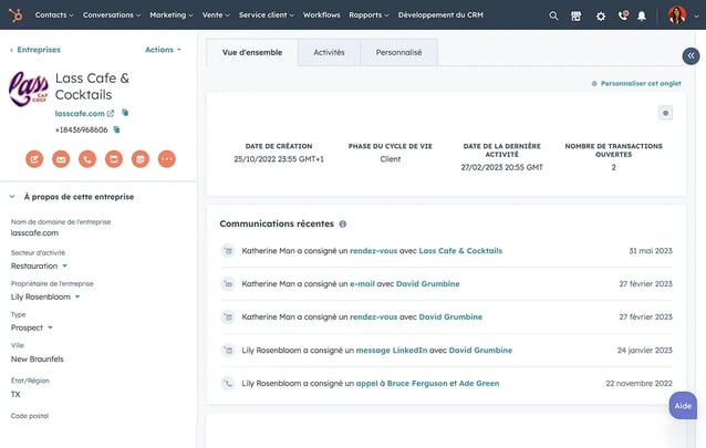 contexte leads hubspot