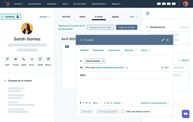 gestion des contacts hubspot