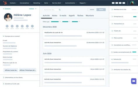 fiche contact crm