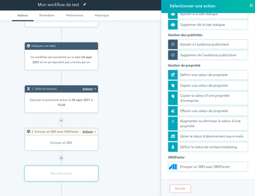 selectionner-envoi-sms-workflow-hubspot
