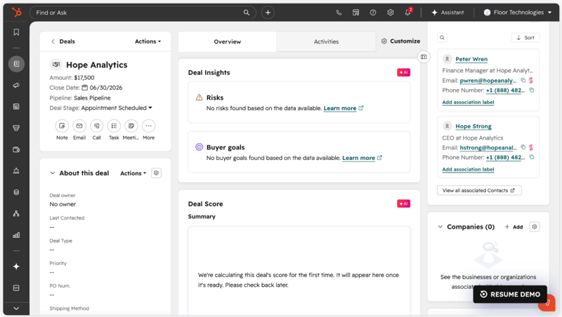 Revenue hub Hubspot