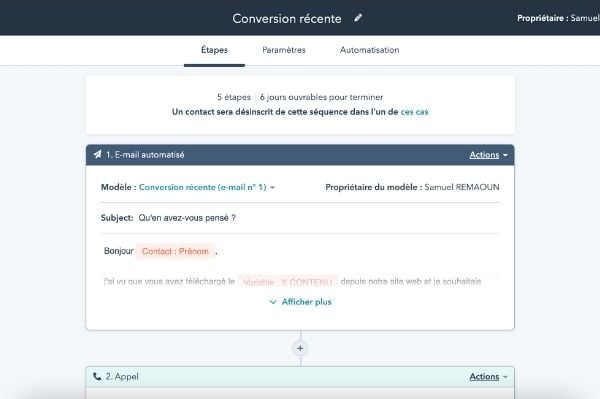 Séquences Hub Sales
