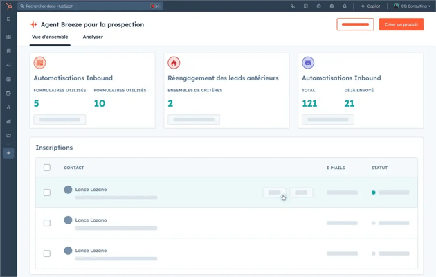 agent breeze ai hubspot prospection
