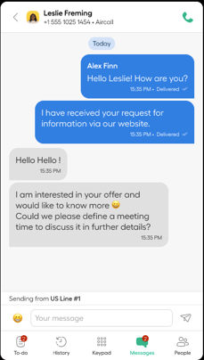 sms aircall
